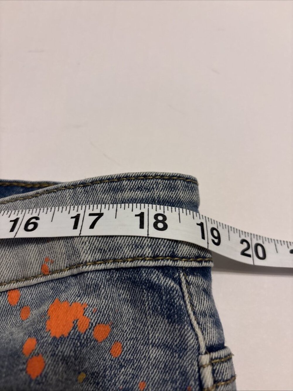 waimea jeans men Size 40 Orange Savage Paint Graphic Design Grunge - Picture 5 of 8